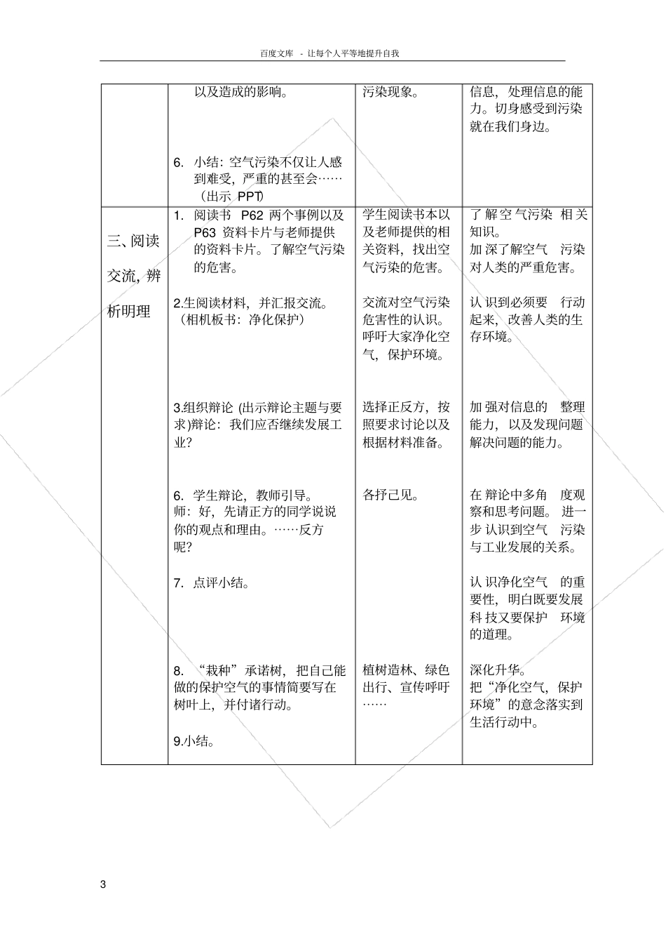 净化空气保护环境教学设计_第3页