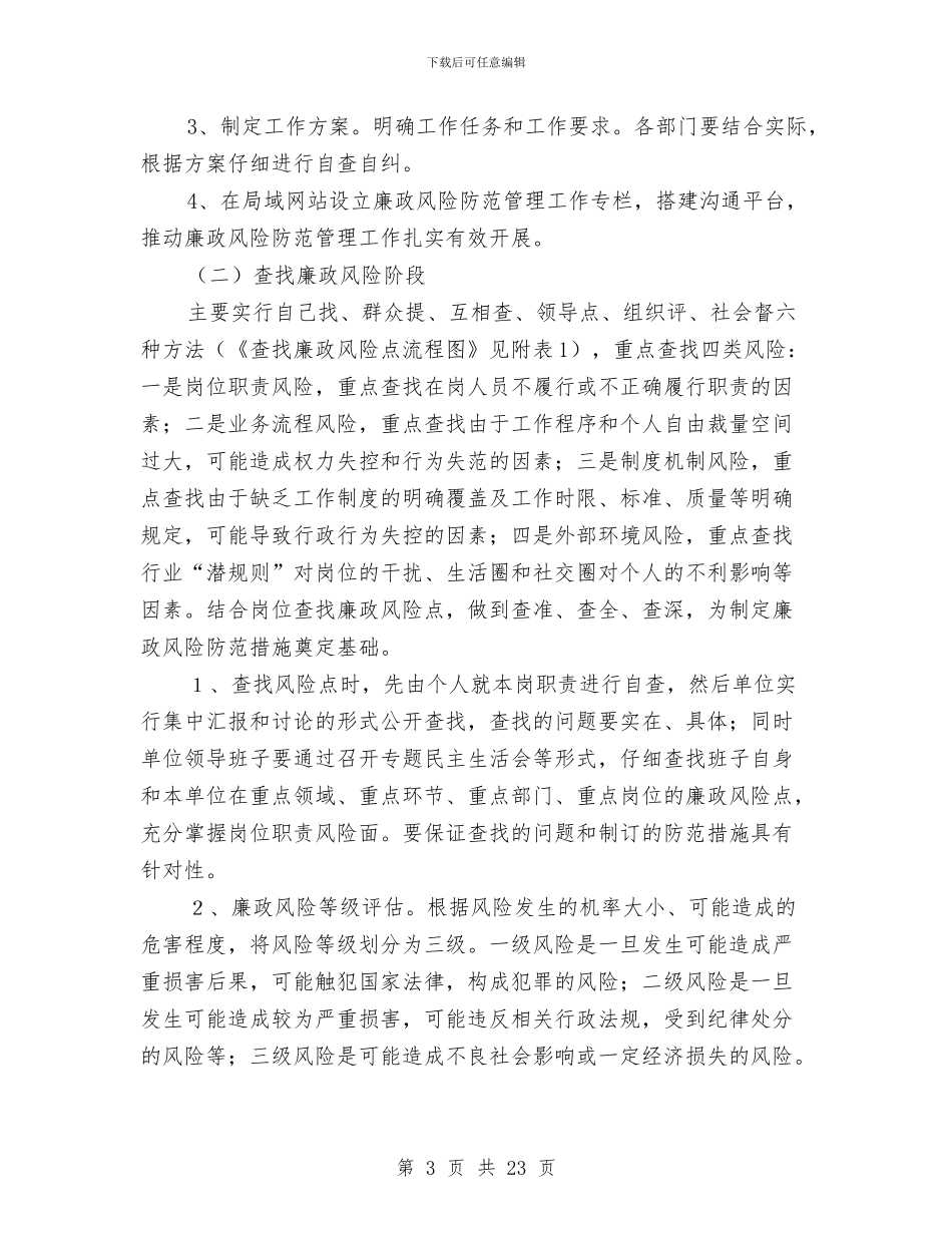 国土局廉政风险防范管理方案与国土局文明城区实施方案汇编_第3页