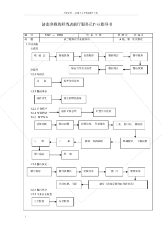 净雅服务员作业指导书