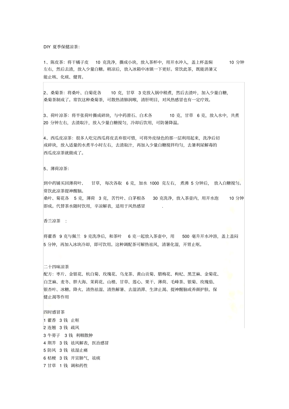 凉茶配方大全_第3页