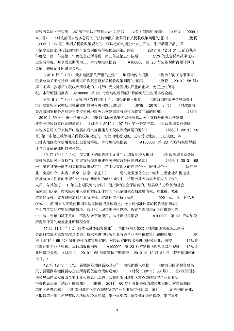 减免所得税优惠明细表A_第3页