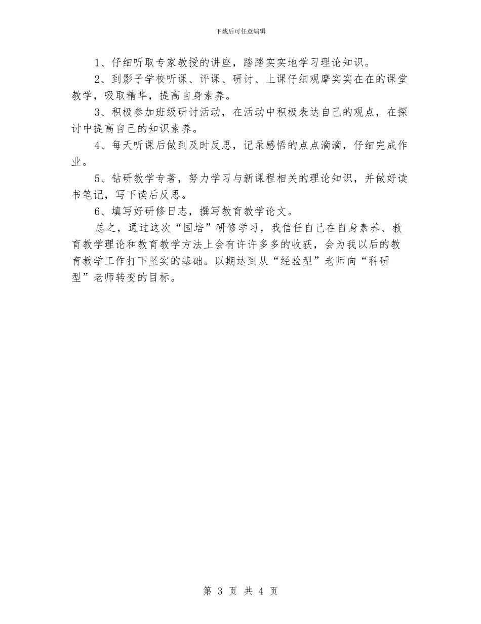 国培个人研修计划报告_第3页