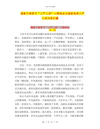 国家干部学习“三严三实”心得体会与国家电网三严三实内容汇编