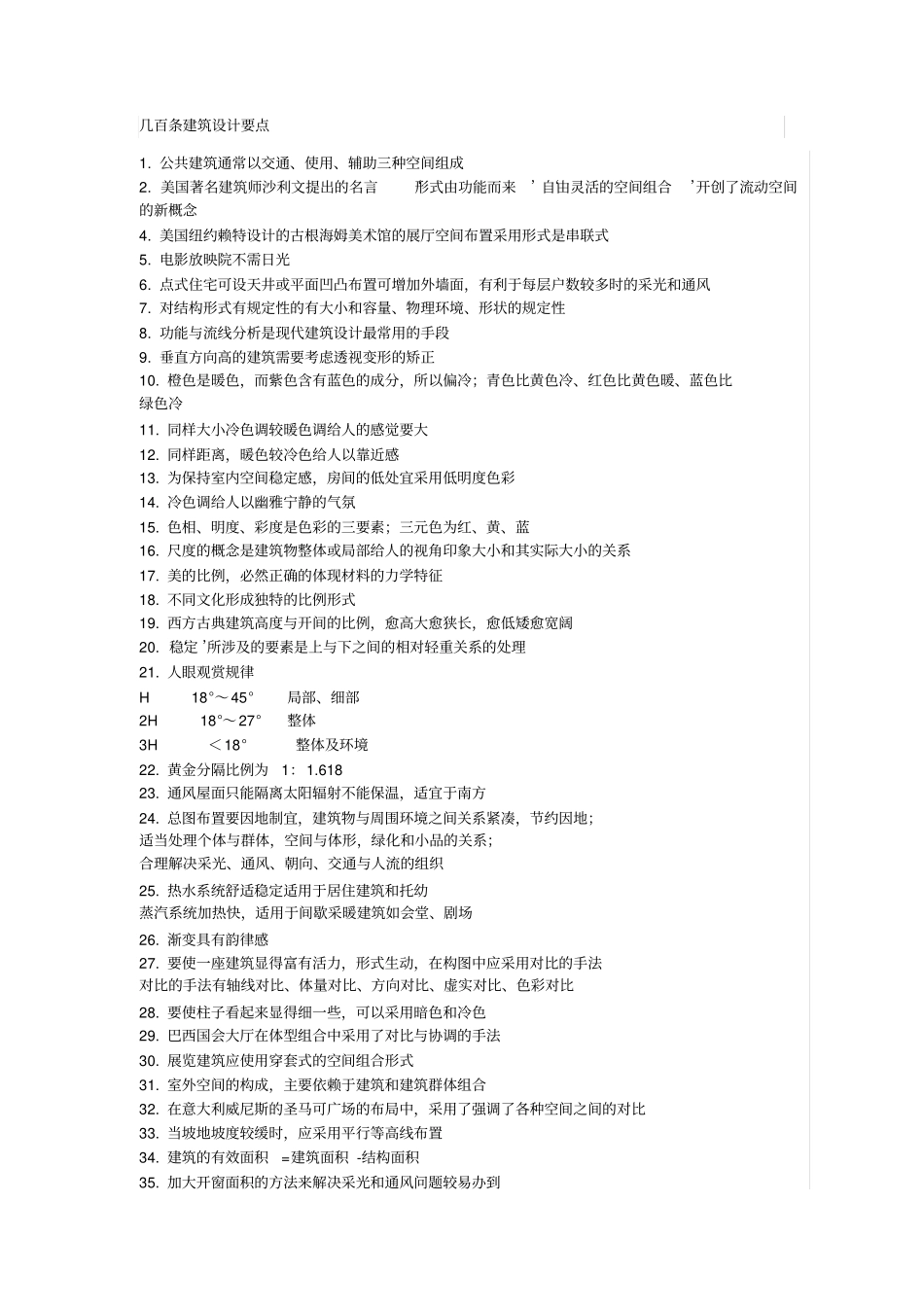 几百条建筑设计要点_第1页