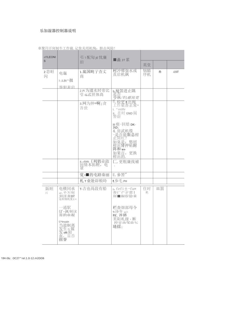 卡乐加湿器控制器说明_第1页