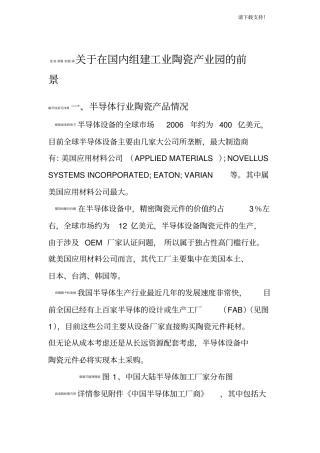 几种陶瓷产品的场情况