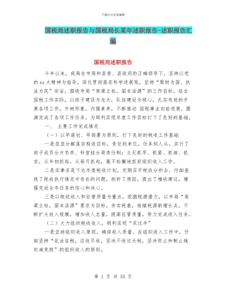 国税局述职报告与国税局长某年述职报告
