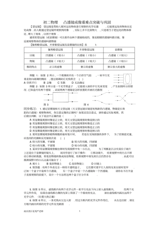 凸透镜成像重难点突破与巩固汇总