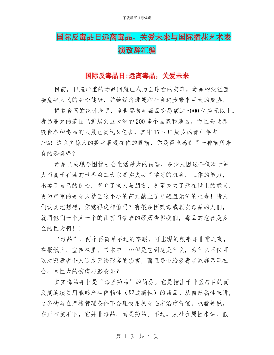 国际反毒品日远离毒品_第1页