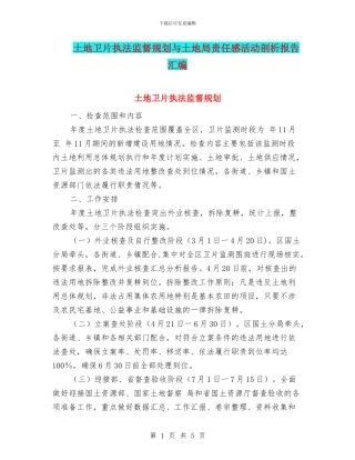 土地卫片执法监督规划与土地局责任感活动剖析报告汇编