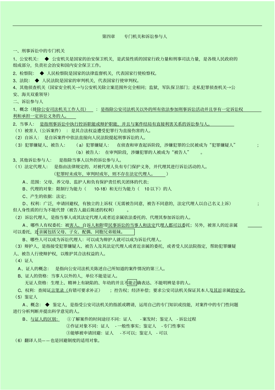 刑诉期末复习资料整理_第1页