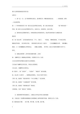 划分文章的段落或层次的方法