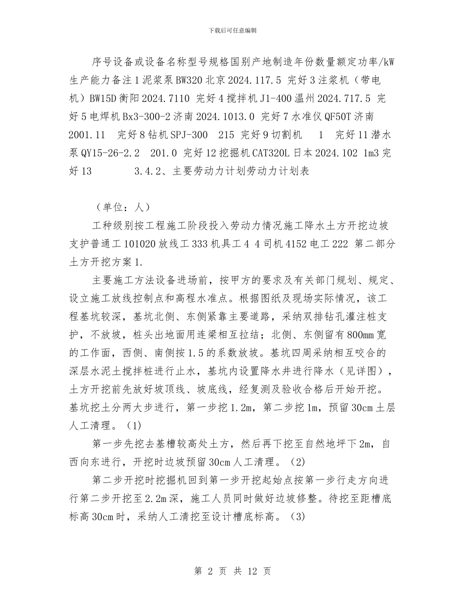 土方开挖、基坑支护及降水安全方案与土方开挖安全专项方案汇编_第2页