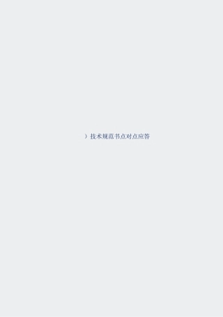 二技术规范书点对点应答-
