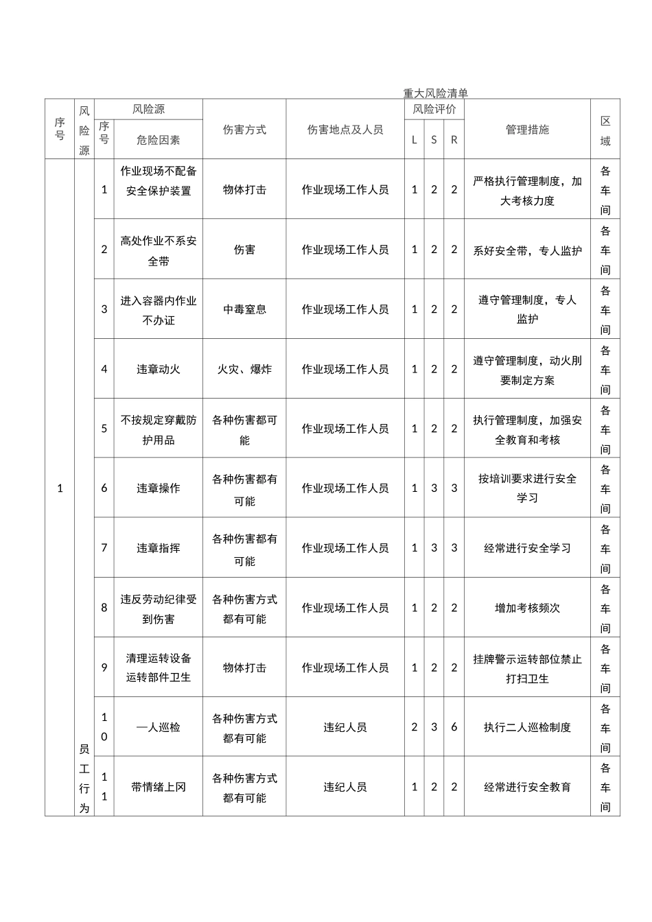 重大风险清单_第1页
