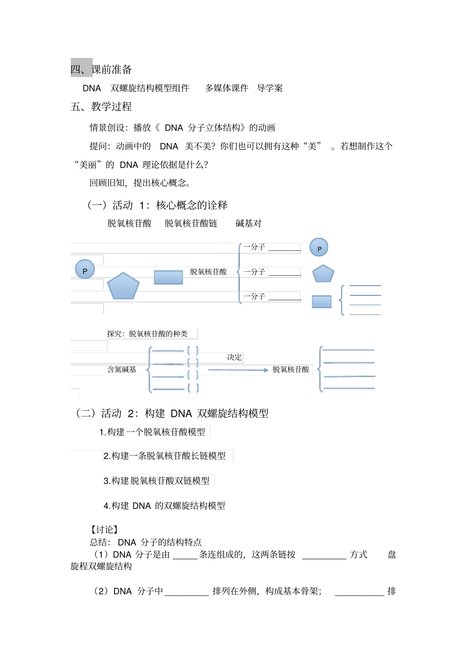 制作DNA分子双螺旋结构模型教学设计及案例_第3页