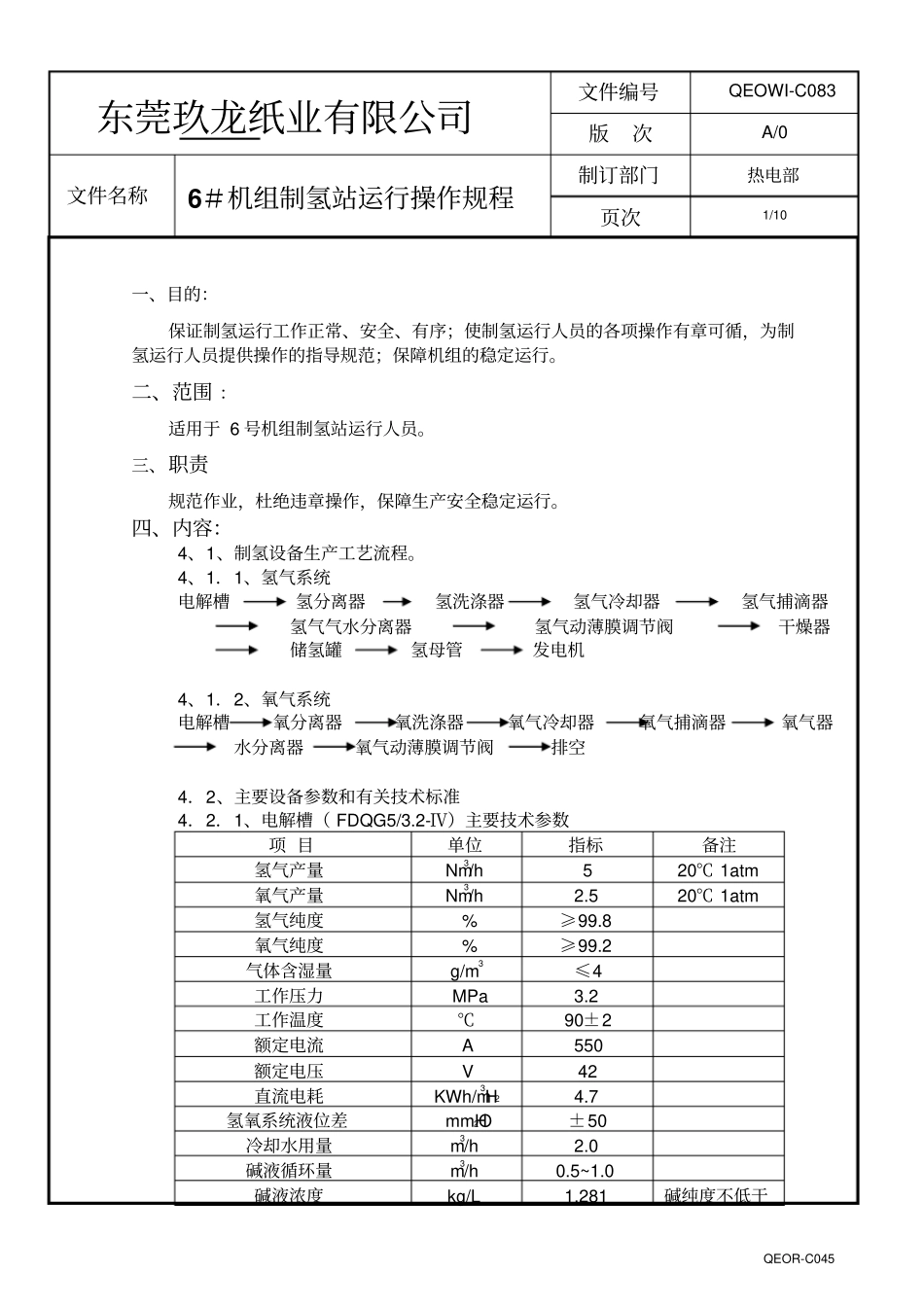 制氢站操作规程汇总_第1页