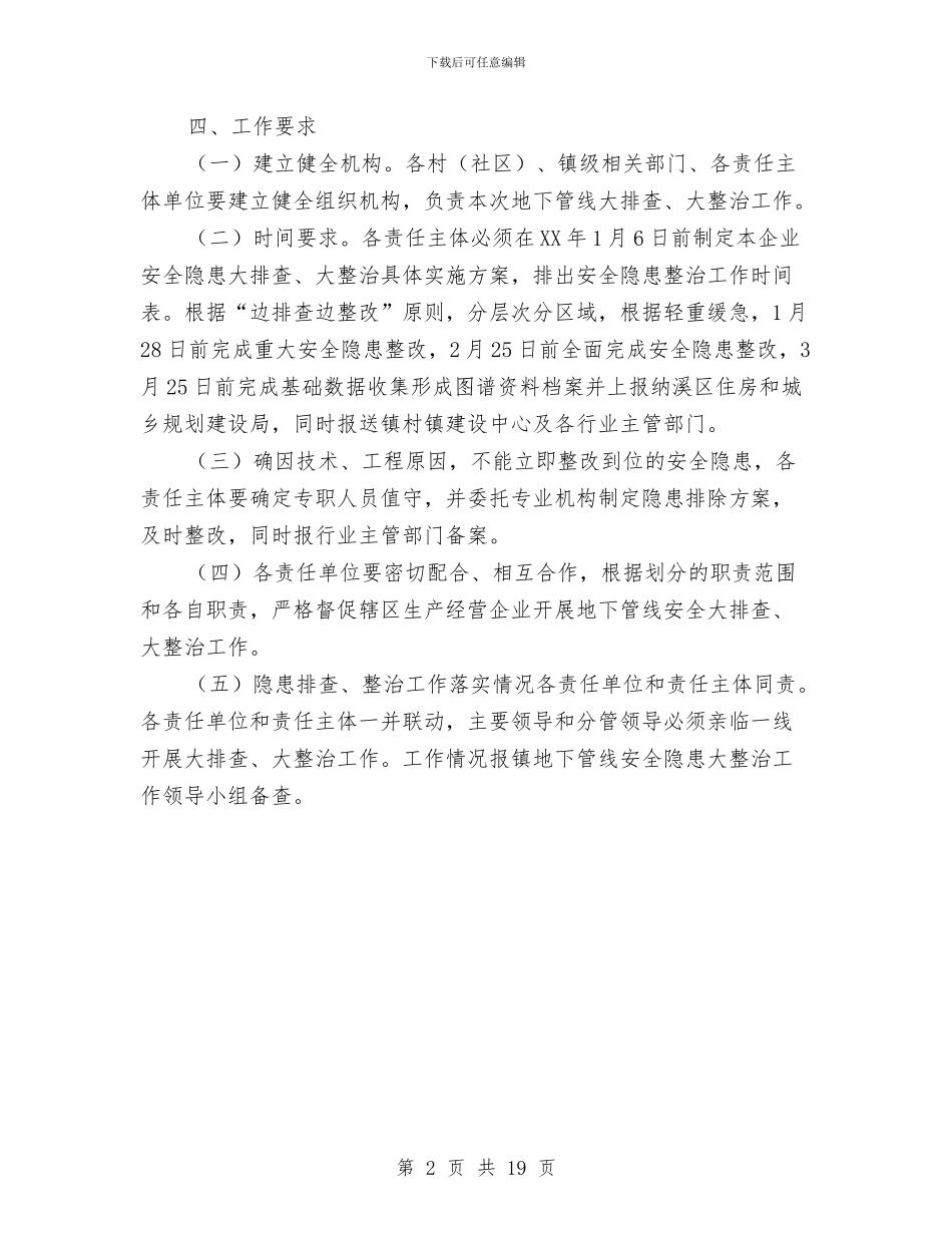 地下管线安全隐患排查整治方案与地产策划书4篇汇编_第2页