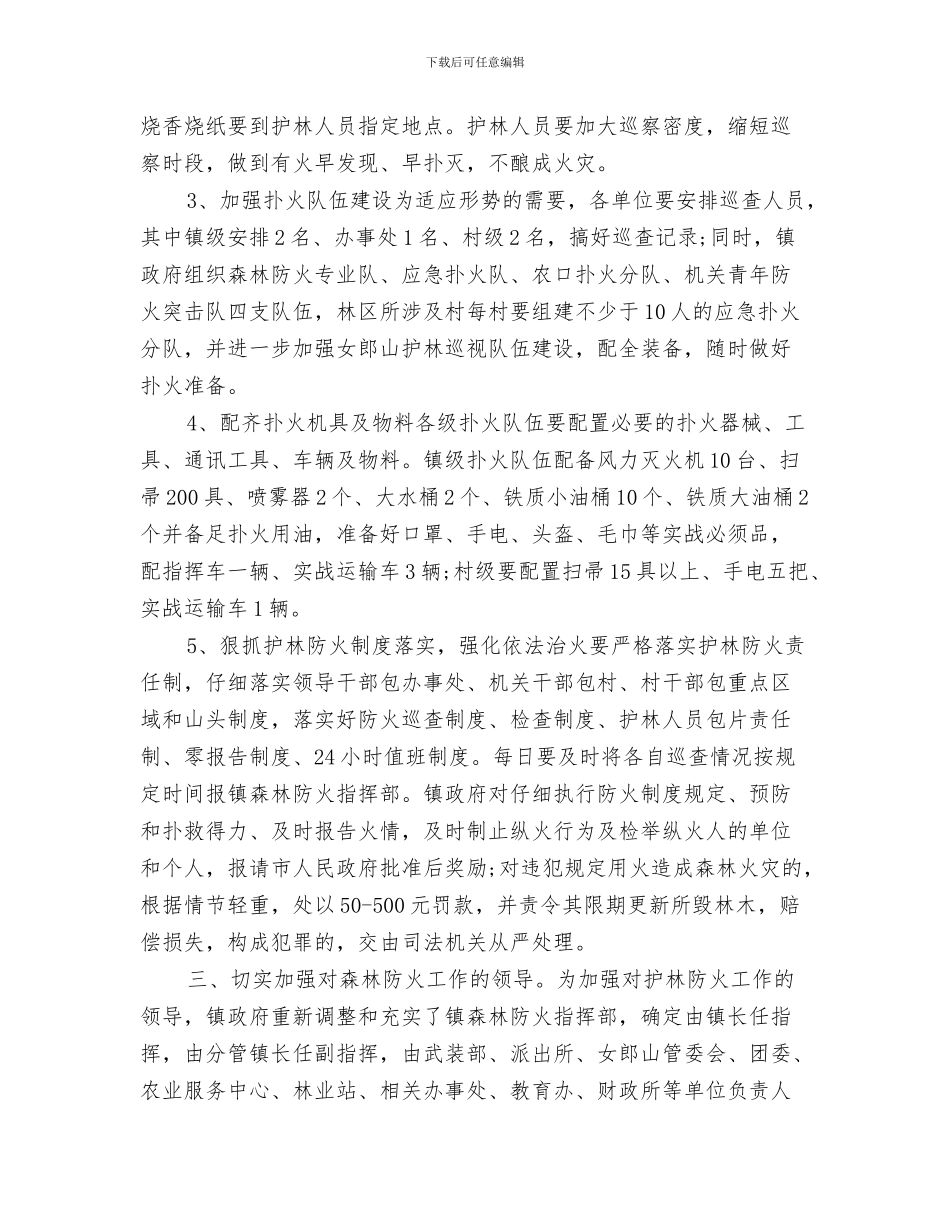 地方政府工作计划新选与地方森林防火乡镇部门工作计划汇编_第3页