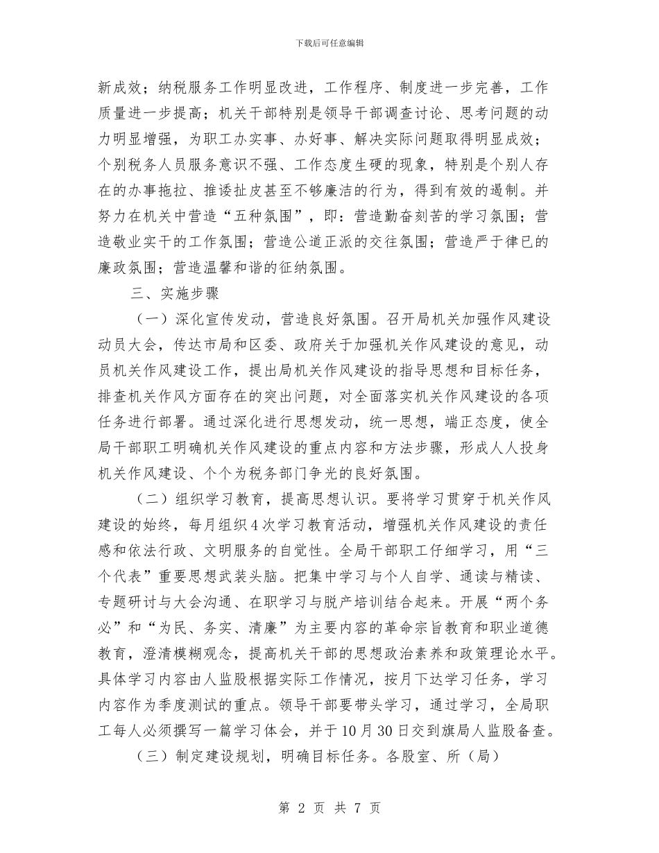 地方税务加强机关作风建设实施方案与地方网站策划方案汇编_第2页