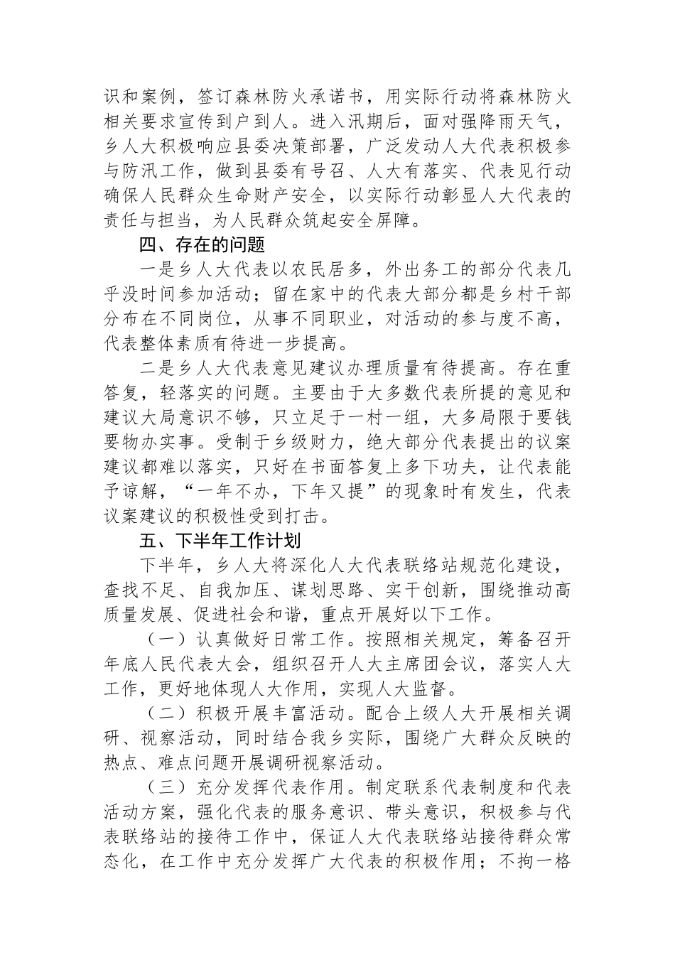 X乡2024年人大半年工作总结_第3页