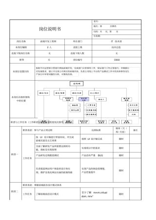 前端岗位职责