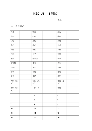 剑桥国际少儿英语KBU测试