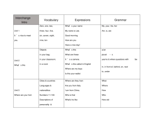 剑桥国际英语教程入门级知识总结