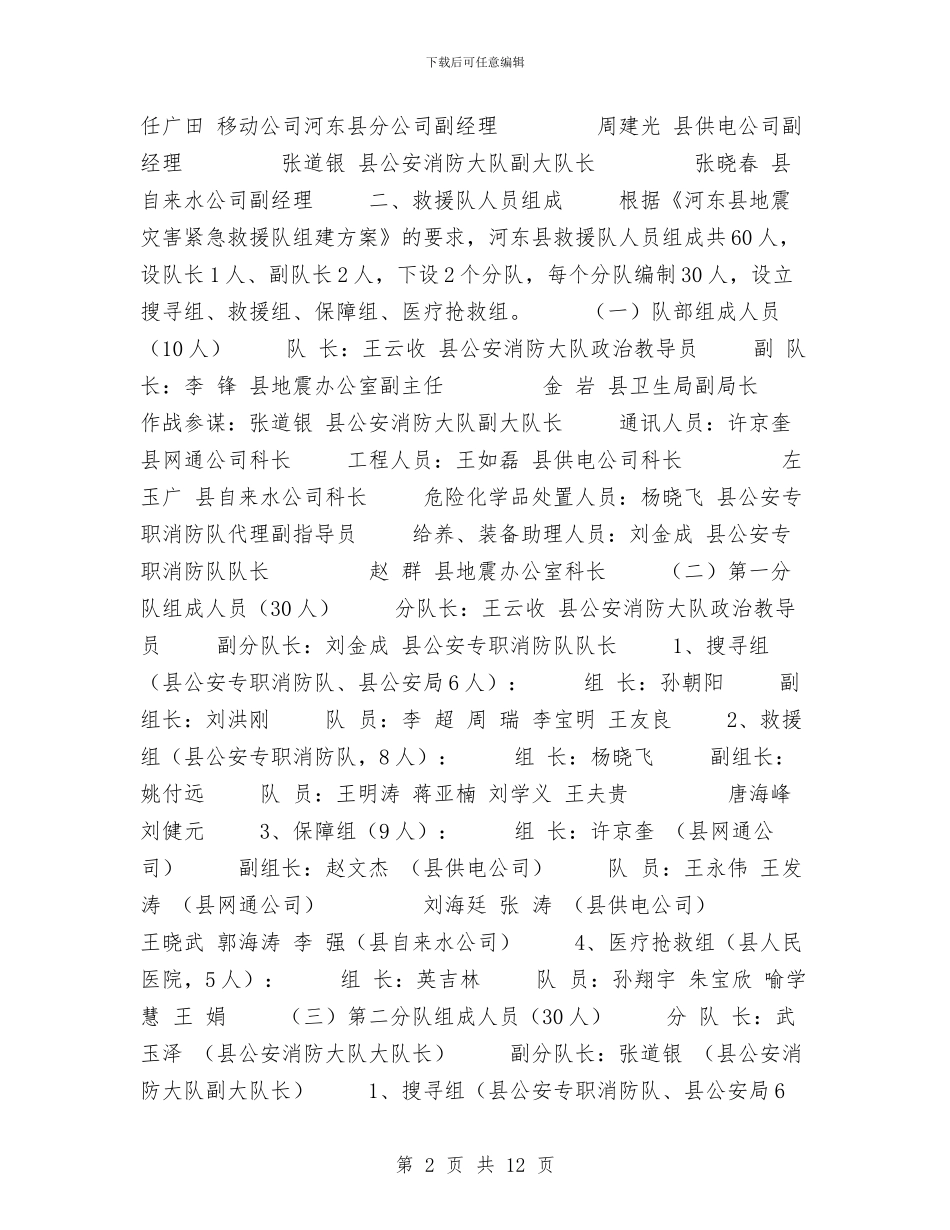 地震实施方案2篇与垃圾处理项目商业计划书模板汇编_第2页