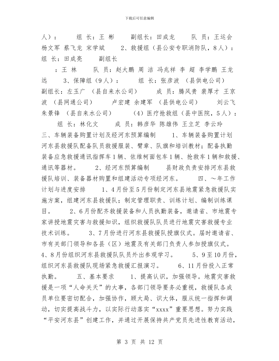 地震实施方案2篇与垃圾处理项目商业计划书模板汇编_第3页