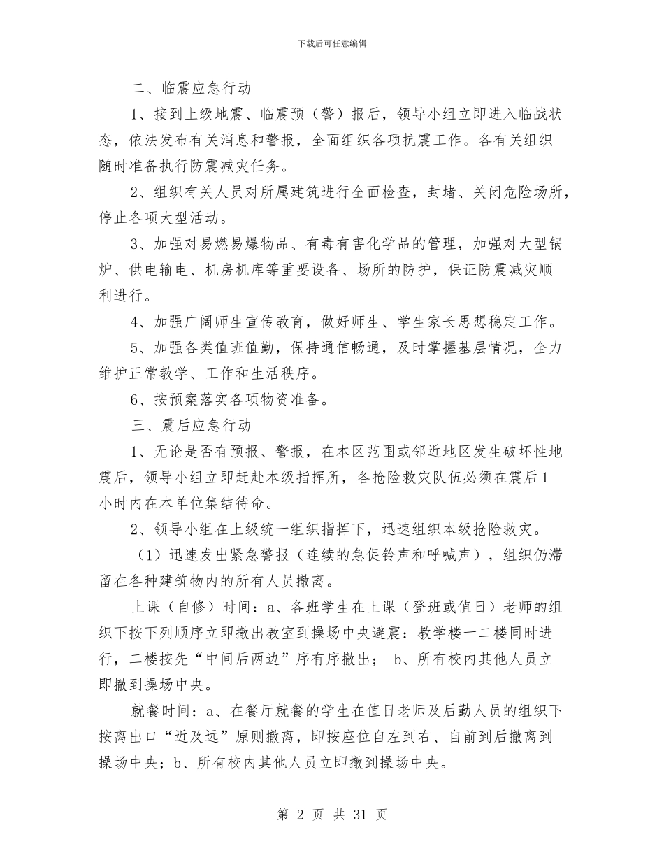 地震应急预案范文3篇与地震演讲稿4篇汇编_第2页
