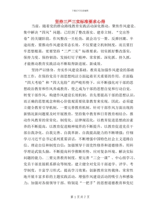 坚持三严三实标准要求心得
