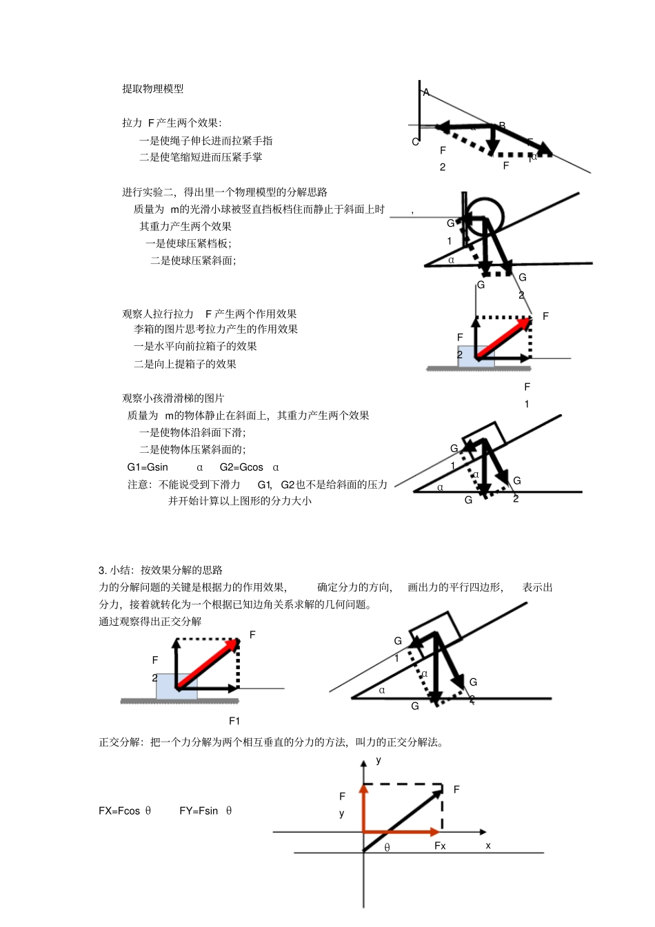 力的分解教学设计精选_第2页
