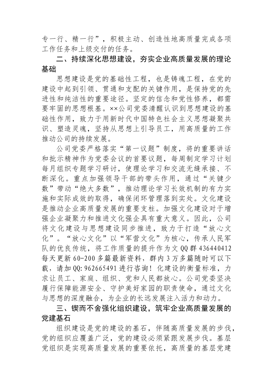 党建高质量发展工作情况汇报_第2页