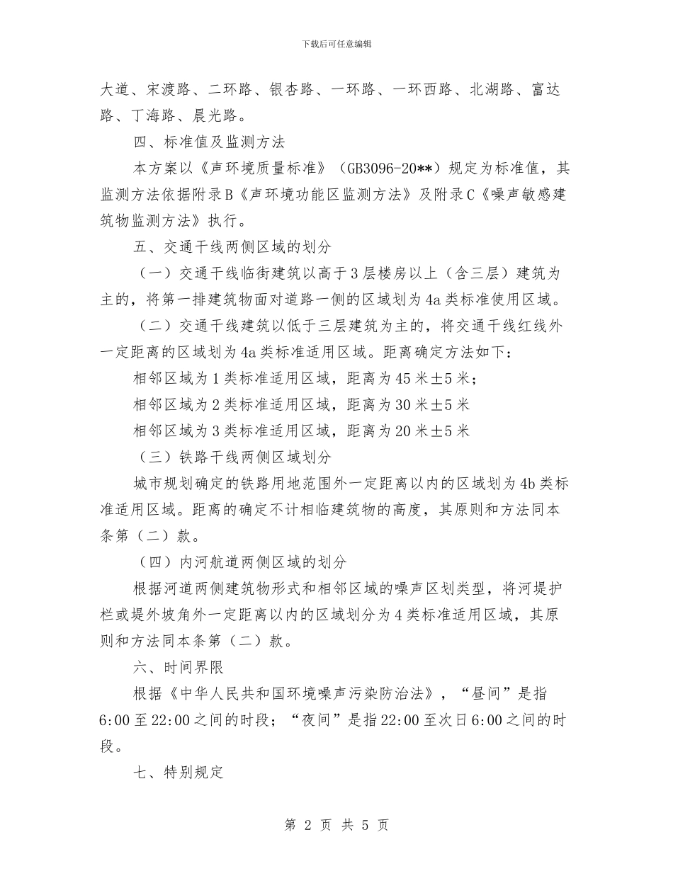 城市区域环境噪声功能区划定方案与城市园林绿化作风建设实施方案汇编_第2页