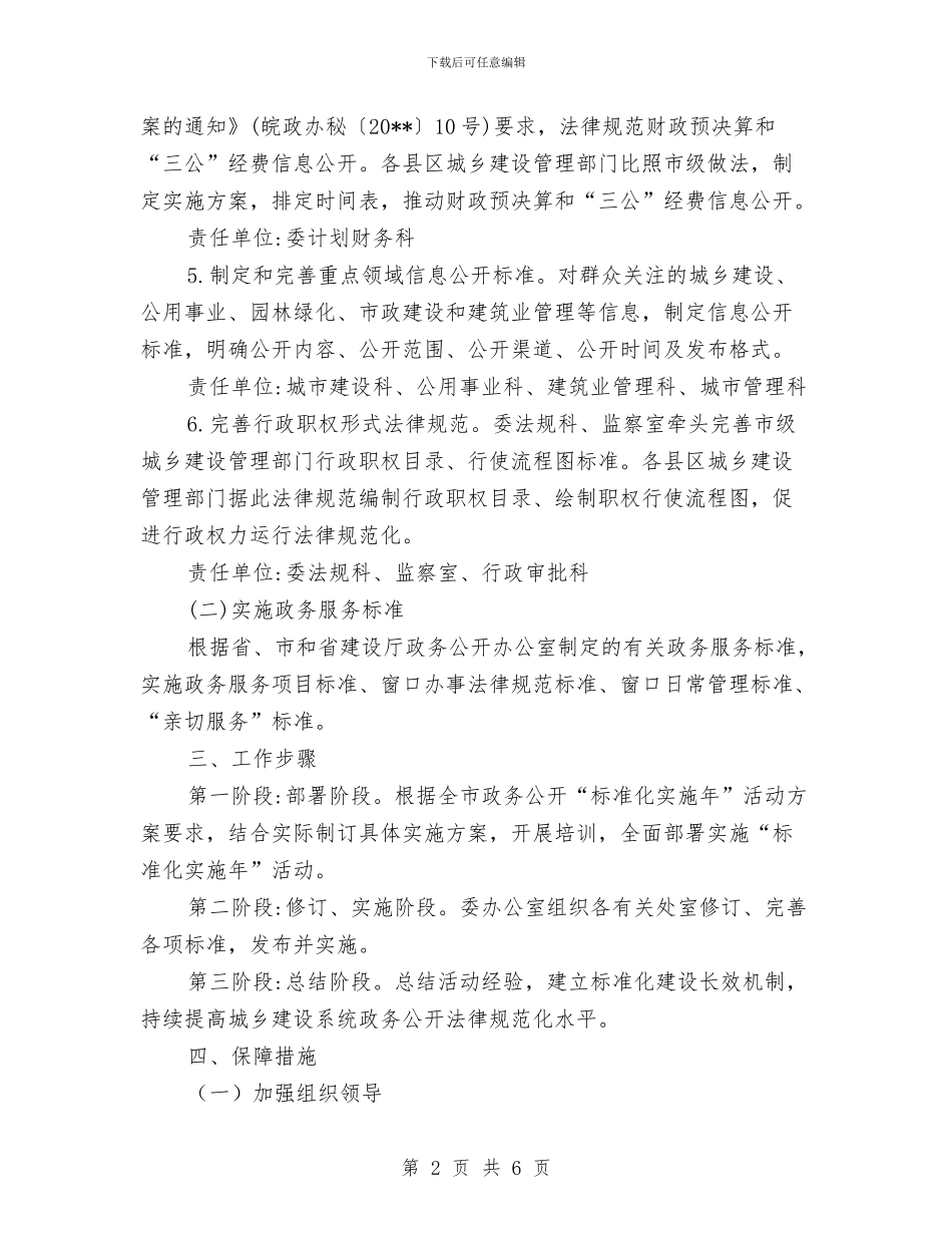 城建局标准化实施年实施方案与城建局百日行动检查实施方案汇编_第2页