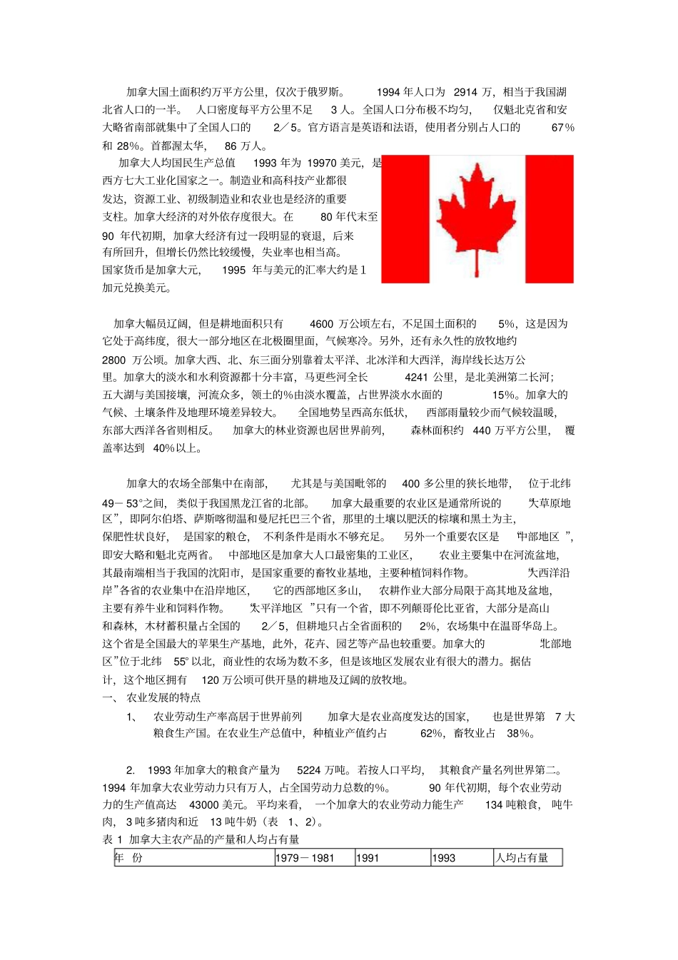 加拿大农业概况_第1页
