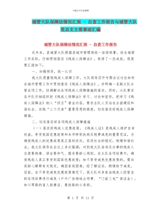 城管大队保障法情况汇报