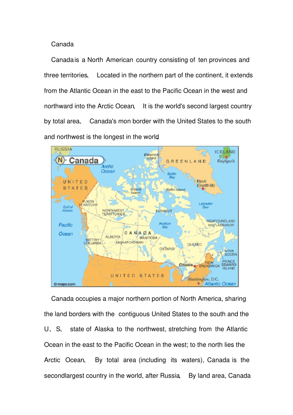 加拿大英文介绍_第1页