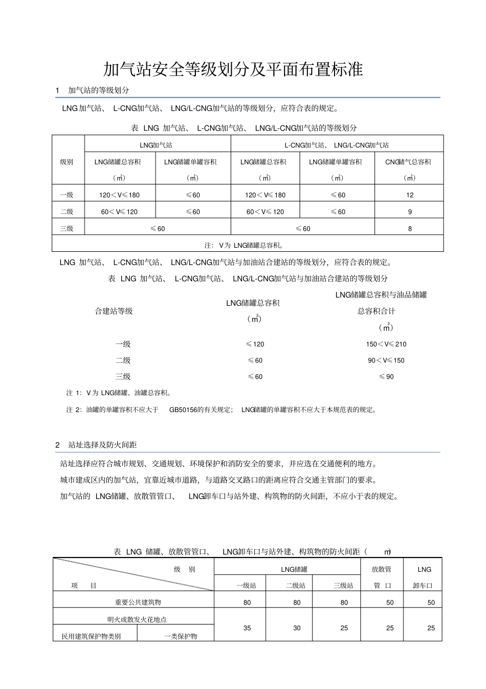 加气站安全等级划分及平面布置标准_第1页