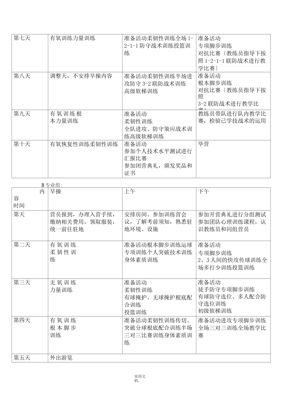 篮球训练营训练计划_第3页