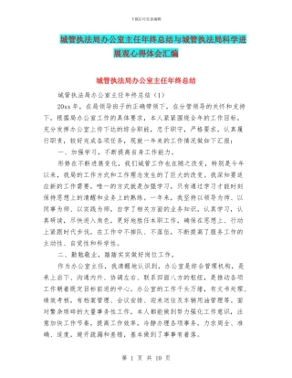 城管执法局办公室主任年终总结与城管执法局科学发展观心得体会汇编