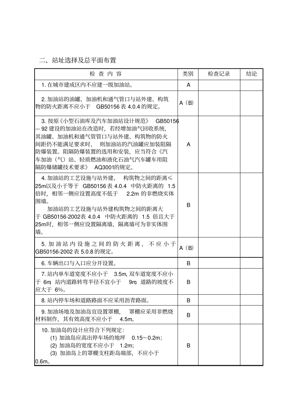 加油站安全评价现场检查表_第3页
