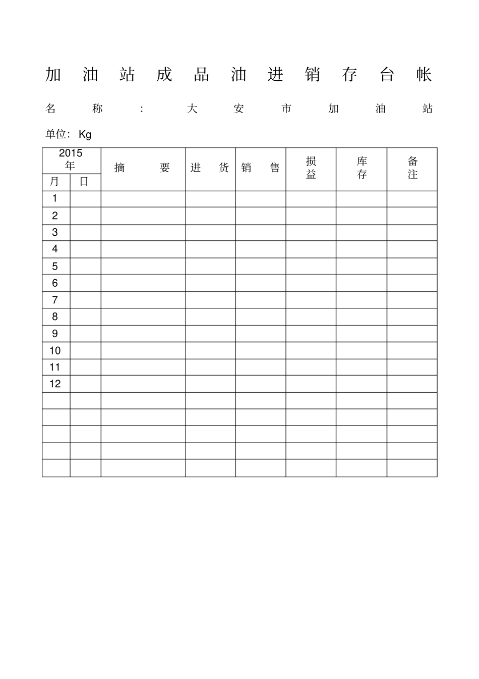 加油站成品油进销存台帐_第1页