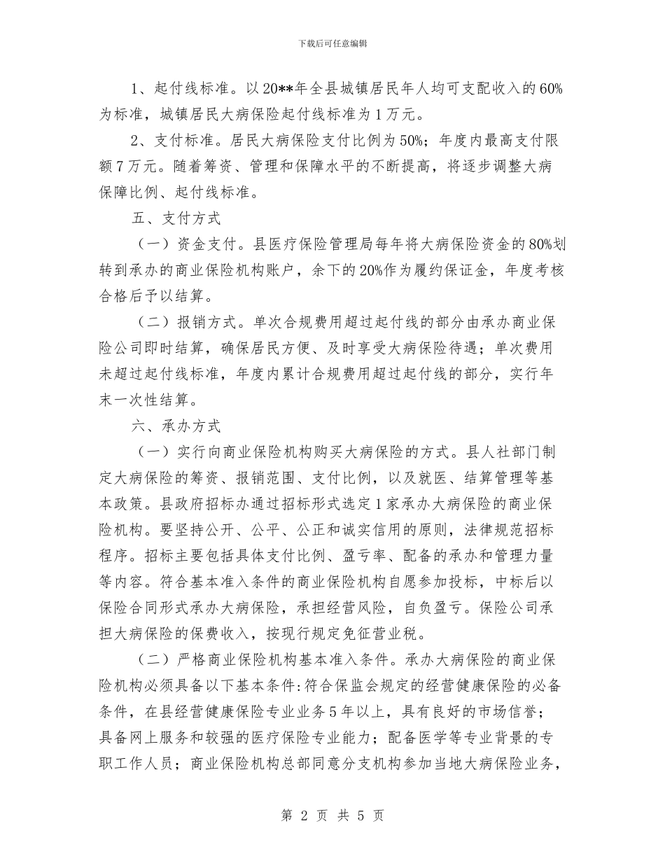 城镇居民大病保险工作方案与城镇承载力提升经验交流材料汇编_第2页