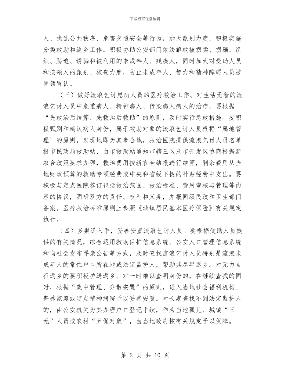城镇生活无着人员救助管理方案与城镇行政执法监督检查工作计划汇编_第2页