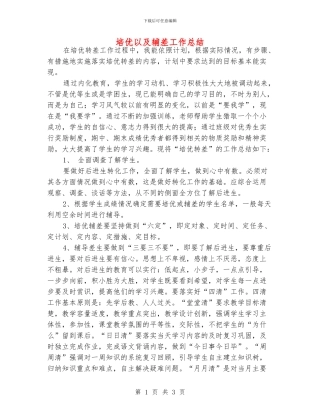 培优以及辅差工作总结