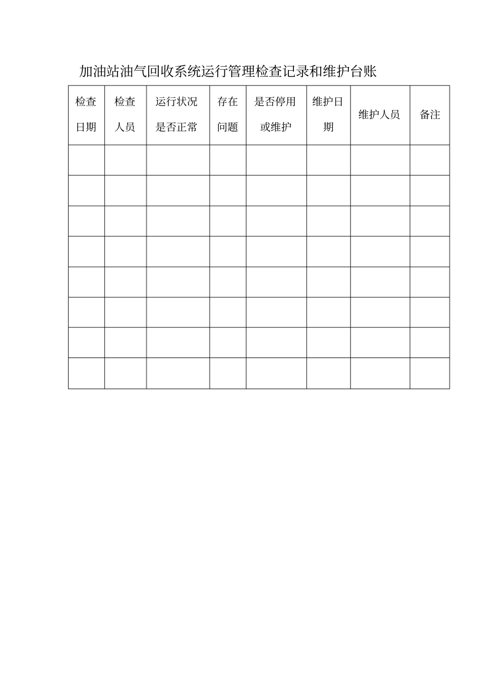 加油站油气回收治理设施日常管理制度及检查维护台账_第3页