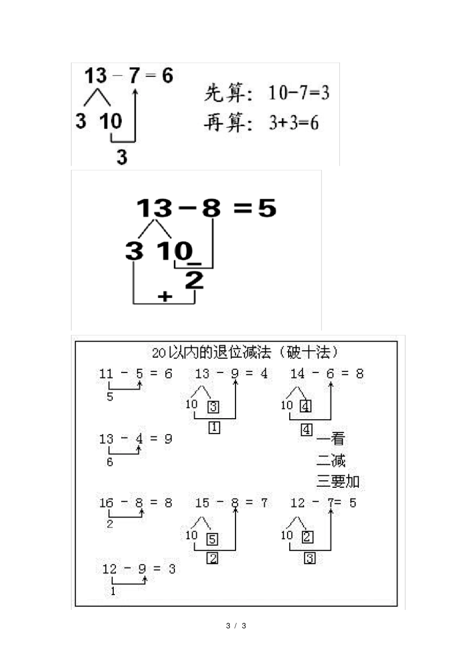 加法和减法--凑十法和借十法_第3页