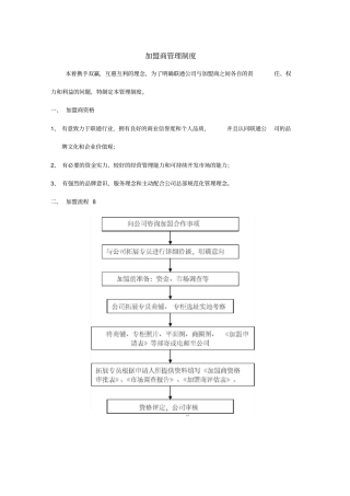 加盟商管理制度最新版
